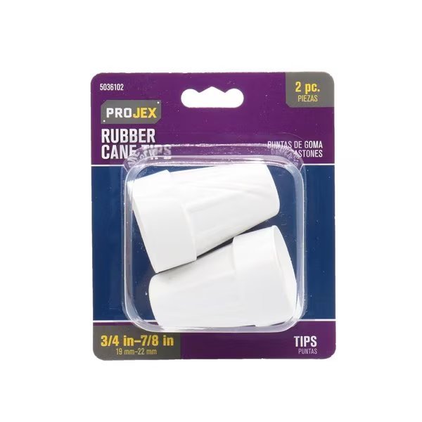 Rubber Crutch/Cane Tip Off-White Round 7/8 in. W , 2PK, Projex, Mfr#: P0057